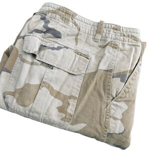 North Rim Mens Camouflage Cargo Pants 38x32 Cotton Desert Tan Utility Pockets